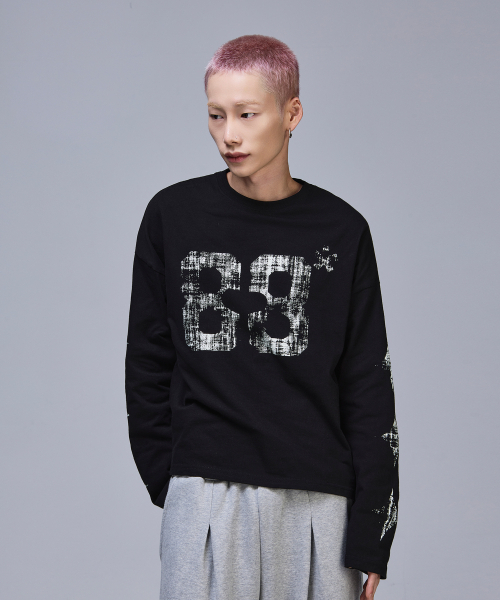 SCALLYWAG（スカリーワグ）の「クロップヴィンテージダイヤロングスリーブ[ブラック]（Tシャツ/カットソー・レディース・その他・MEDIUM/LARGE）」の2枚目の写真