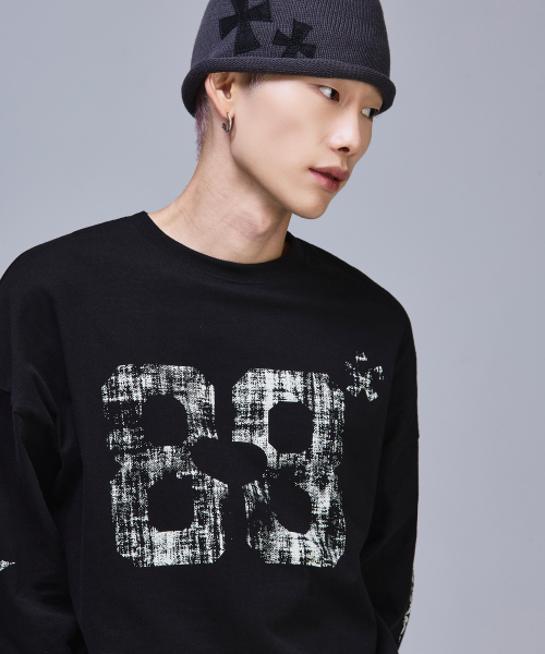 SCALLYWAG（スカリーワグ）の「クロップヴィンテージダイヤロングスリーブ[ブラック]（Tシャツ/カットソー・レディース・その他・MEDIUM/LARGE）」の3枚目の写真
