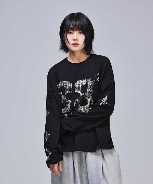 SCALLYWAG（スカリーワグ）の「クロップヴィンテージダイヤロングスリーブ[ブラック]（Tシャツ/カットソー・レディース・その他・MEDIUM/LARGE）」の6枚目の写真