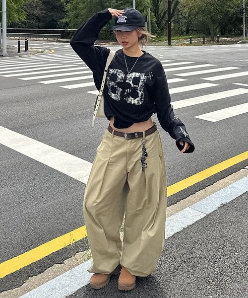SCALLYWAG（スカリーワグ）の「クロップヴィンテージダイヤロングスリーブ[ブラック]（Tシャツ/カットソー・レディース・その他・MEDIUM/LARGE）」の16枚目の写真