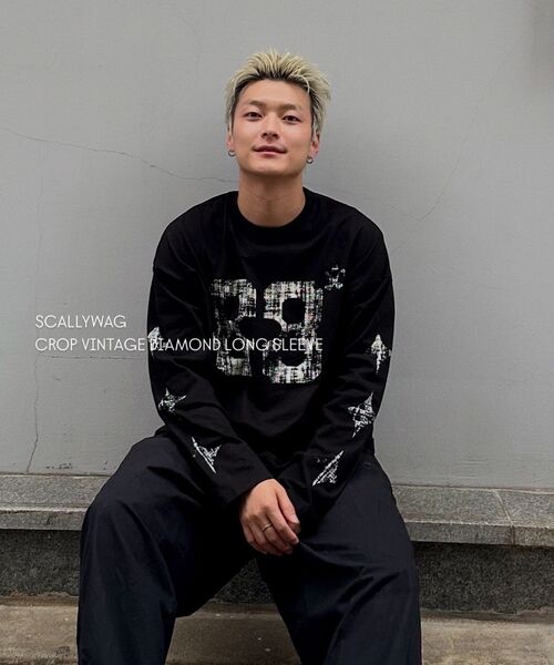 SCALLYWAG（スカリーワグ）の「クロップヴィンテージダイヤロングスリーブ[ブラック]（Tシャツ/カットソー・レディース・その他・MEDIUM/LARGE）」の19枚目の写真