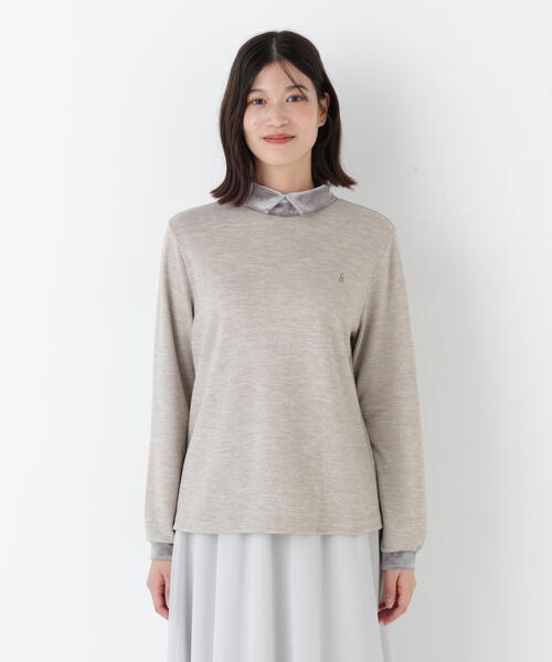human woman(ヒューマンウーマン)の「◆ベロアドッキングプルオーバー(Tシャツ/カットソー・レディース・グレー系その他/ベージュ系その他2・MEDIUM)」の20枚目の写真