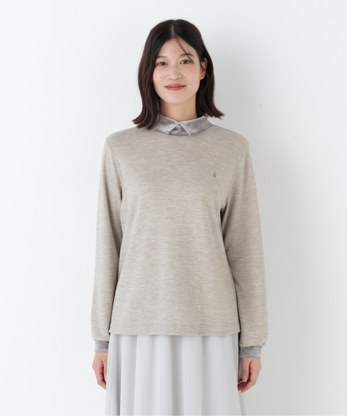 human woman(ヒューマンウーマン)の「◆ベロアドッキングプルオーバー(Tシャツ/カットソー・レディース・グレー系その他/ベージュ系その他2・MEDIUM)」の10枚目の写真