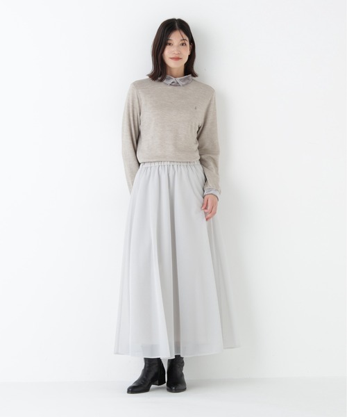 human woman(ヒューマンウーマン)の「◆ベロアドッキングプルオーバー(Tシャツ/カットソー・レディース・グレー系その他/ベージュ系その他2・MEDIUM)」の11枚目の写真