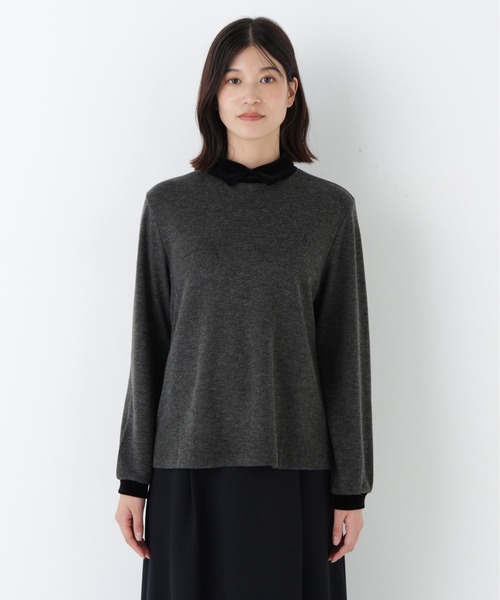 human woman(ヒューマンウーマン)の「◆ベロアドッキングプルオーバー(Tシャツ/カットソー・レディース・グレー系その他/ベージュ系その他2・MEDIUM)」の13枚目の写真