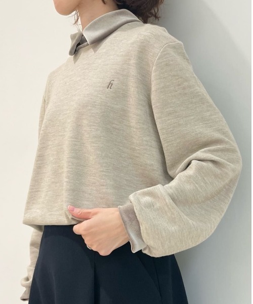 human woman(ヒューマンウーマン)の「◆ベロアドッキングプルオーバー(Tシャツ/カットソー・レディース・グレー系その他/ベージュ系その他2・MEDIUM)」の4枚目の写真