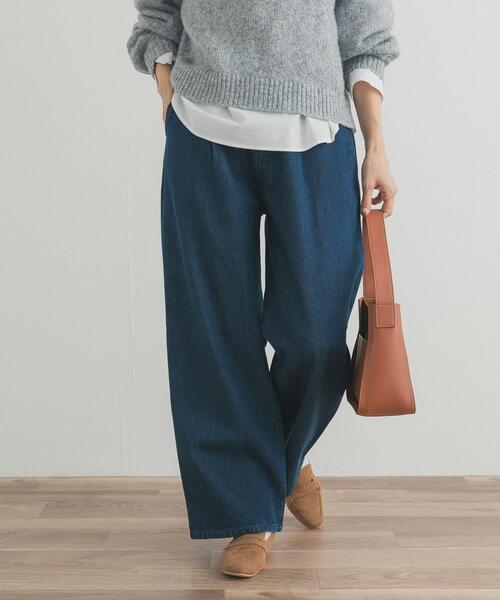 URBAN RESEARCH DOORS（アーバンリサーチドアーズ）の「裏起毛タックデニムパンツ（デニムパンツ・レディース・インディゴブルー/ワンウォッシュ・SMALL/MEDIUM）」の21枚目の写真