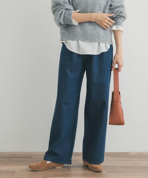 URBAN RESEARCH DOORS（アーバンリサーチドアーズ）の「裏起毛タックデニムパンツ（デニムパンツ・レディース・インディゴブルー/ワンウォッシュ・SMALL/MEDIUM）」の14枚目の写真