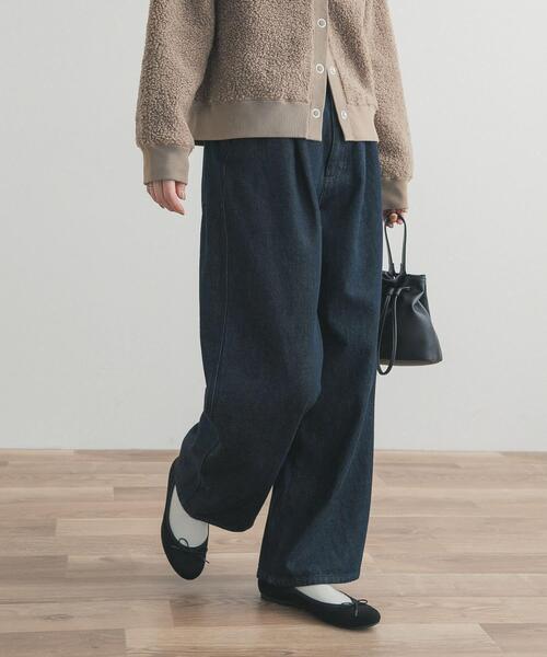 URBAN RESEARCH DOORS（アーバンリサーチドアーズ）の「裏起毛タックデニムパンツ（デニムパンツ・レディース・インディゴブルー/ワンウォッシュ・SMALL/MEDIUM）」の11枚目の写真