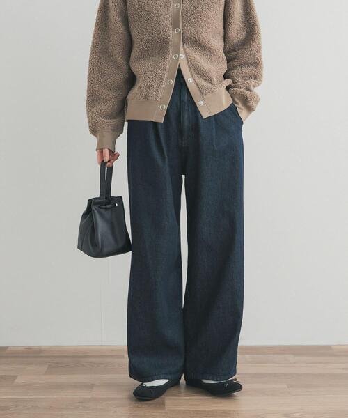 URBAN RESEARCH DOORS（アーバンリサーチドアーズ）の「裏起毛タックデニムパンツ（デニムパンツ・レディース・インディゴブルー/ワンウォッシュ・SMALL/MEDIUM）」の12枚目の写真