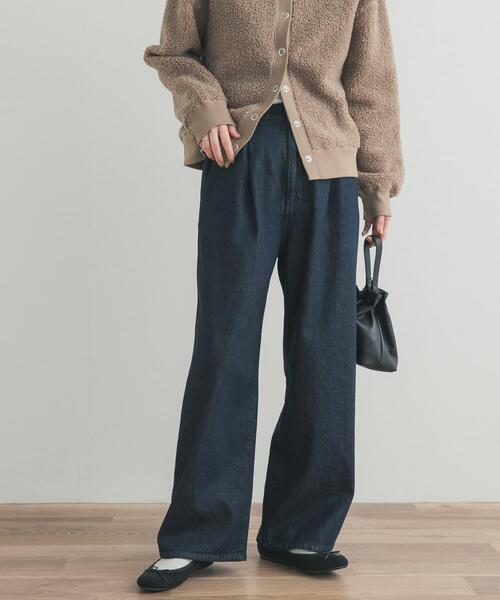 URBAN RESEARCH DOORS（アーバンリサーチドアーズ）の「裏起毛タックデニムパンツ（デニムパンツ・レディース・インディゴブルー/ワンウォッシュ・SMALL/MEDIUM）」の13枚目の写真