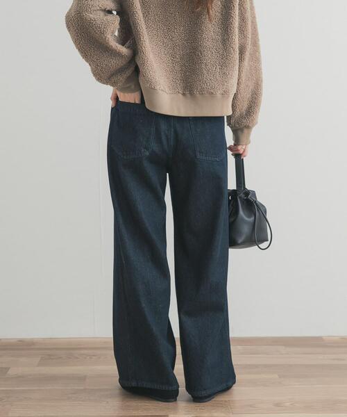 URBAN RESEARCH DOORS（アーバンリサーチドアーズ）の「裏起毛タックデニムパンツ（デニムパンツ・レディース・インディゴブルー/ワンウォッシュ・SMALL/MEDIUM）」の4枚目の写真