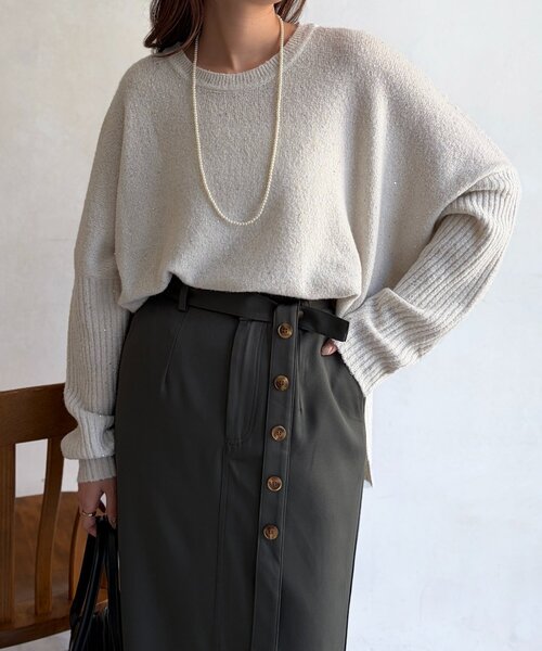 Chez toi（シェトワ）の「スパンコールドルマンニットプルオーバー（ニット/セーター・レディース・ピンク/アイボリー/グレー/ネイビー・FREE）」の2枚目の写真