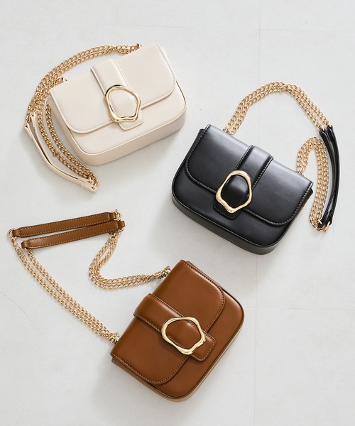 31 Sons de mode（トランテアン　ソン　ドゥ　モード）の「ミニフラップショルダーバッグ（ショルダーバッグ・レディース・ホワイト/ブラウン/ブラック・ﾌﾘ-）」の3枚目の写真