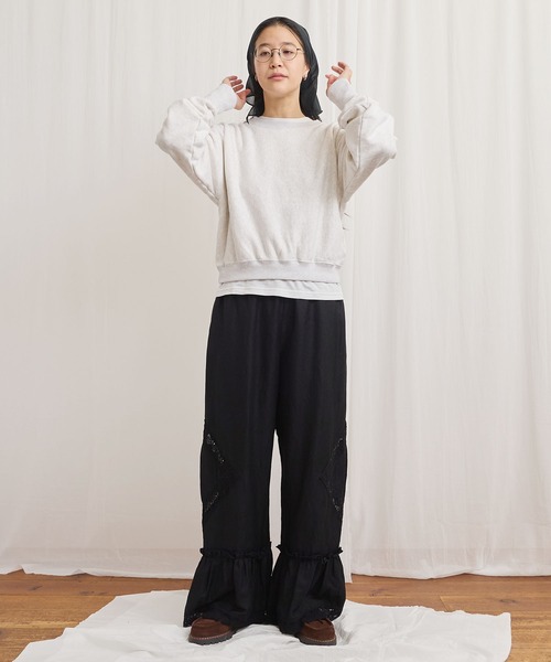 fig Ｌondon（フィグロンドン）の「simple gentle sweat（スウェット・レディース・チャコールグレー/アッシュ/ピンク/マルチ・FREE）」の10枚目の写真