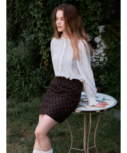LENINA(レニーナ)の「ROSA check lace mini skirt_BROWN(スカート・レディース・ブラウン・SMALL)」の3枚目の写真
