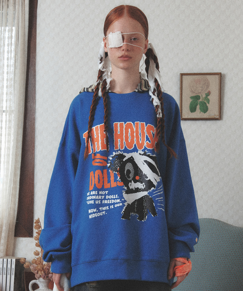 MAINBOOTH（メインブース）の「Doll House Sweatshirt(BLUE)（スウェット・レディース・その他・2/3）」の3枚目の写真