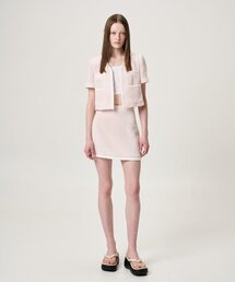 Summer Tweed Mini Skirt, Pink