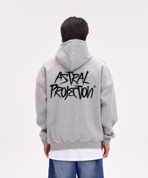 ASTRAL PROJECTION（アストラルプロジェクション）の「グラフィティレタリングオーバーサイズワイドショルダーフードジップアップ_メランジ（パーカー）」