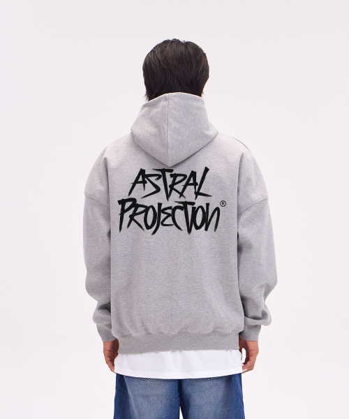ASTRAL PROJECTION(アストラルプロジェクション)の「グラフィティレタリングオーバーサイズワイドショルダーフードジップアップ_メランジ(パーカー・メンズ・その他・SMALL/MEDIUM/LARGE/X-LARGE)」の1枚目の写真