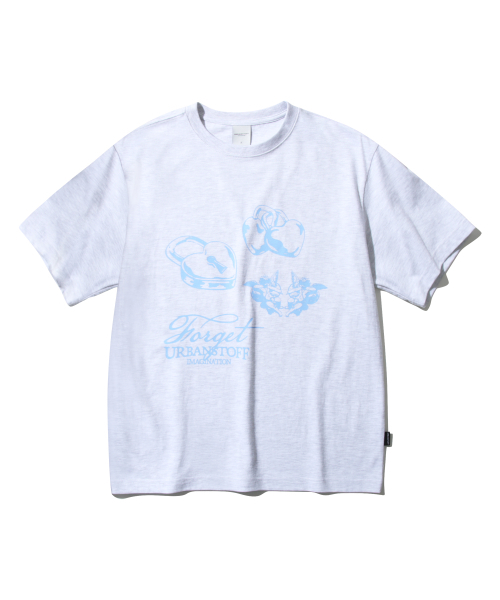 URBANSTOFF(アーバンストッフ)の「ハートパッドロック ロゴティー(メランジ)(Tシャツ/カットソー・レディース・その他・SMALL/MEDIUM/LARGE)」の1枚目の写真