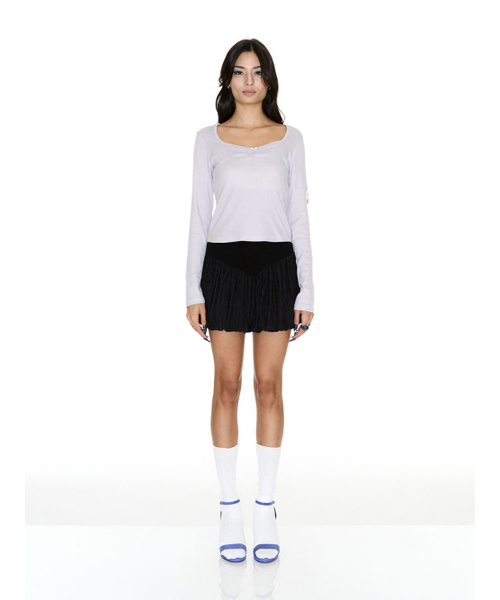 SETSETSET(セットセットセット)の「HERAT NECK T-SHIRT WITH SEASHELL GREYSH LILAC(Tシャツ/カットソー・レディース・その他・FREE)」の2枚目の写真