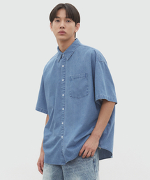 DECET（デケト）の「Over Denim Short Shirts DCSH004LightBlue（シャツ/ブラウス・メンズ）」