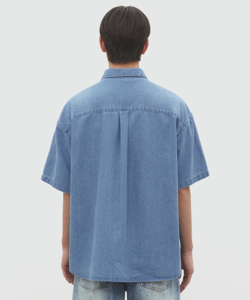 DECET（デケト）の「Over Denim Short Shirts DCSH004LightBlue（シャツ/ブラウス・メンズ・その他・MEDIUM/SMALL/LARGE）」の5枚目の写真