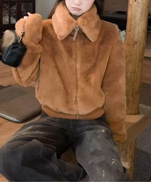 ジャケット/アウター（オレンジ/橙色系・フェイクファー）ファッション