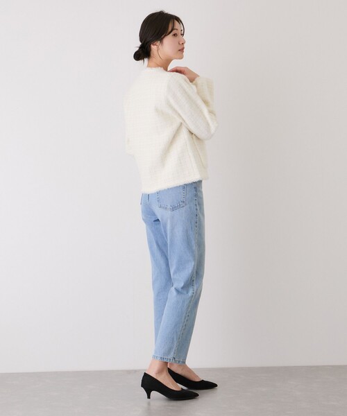 Jayro（ジャイロ）の「フリンジノーカラーニットカーディガン（カーディガン/ボレロ・レディース・サックスブルー/ブラック系その他/ホワイト系その他2・M）」の6枚目の写真