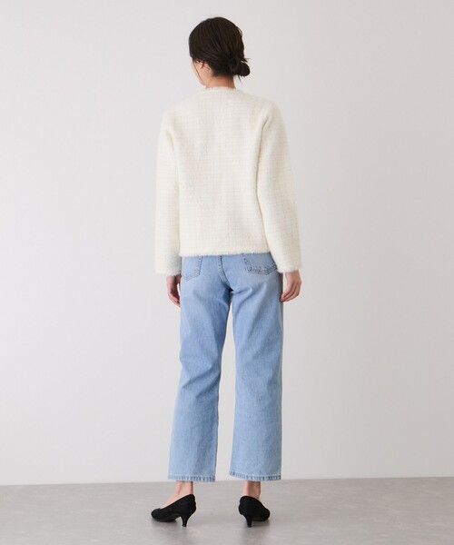 Jayro（ジャイロ）の「フリンジノーカラーニットカーディガン（カーディガン/ボレロ・レディース・サックスブルー/ブラック系その他/ホワイト系その他2・M）」の7枚目の写真