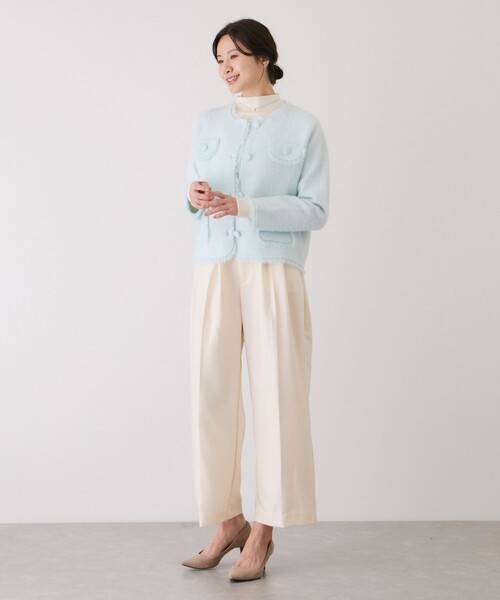 Jayro（ジャイロ）の「フリンジノーカラーニットカーディガン（カーディガン/ボレロ・レディース・サックスブルー/ブラック系その他/ホワイト系その他2・M）」の13枚目の写真