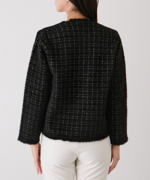 Jayro（ジャイロ）の「フリンジノーカラーニットカーディガン（カーディガン/ボレロ・レディース・サックスブルー/ブラック系その他/ホワイト系その他2・M）」の18枚目の写真