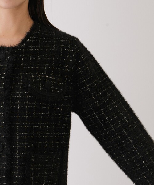 Jayro（ジャイロ）の「フリンジノーカラーニットカーディガン（カーディガン/ボレロ・レディース・サックスブルー/ブラック系その他/ホワイト系その他2・M）」の20枚目の写真