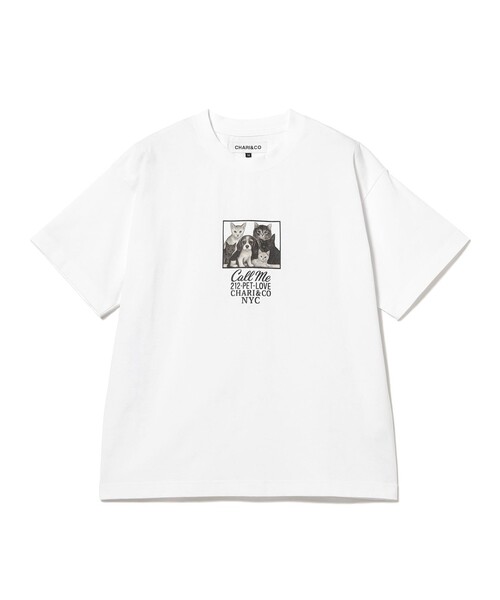 CHARI&CO(チャリアンドコー)の「CHARI&CO / 212-PET-LOVE TEE(Tシャツ/カットソー・メンズ・ホワイト・S/XL/L/M)」の1枚目の写真