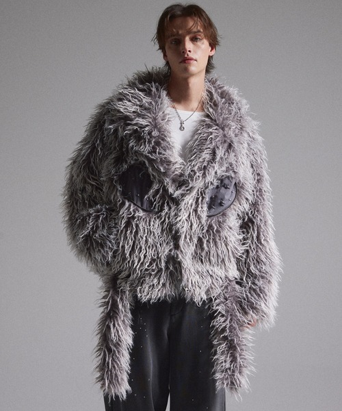 【grancy】ファーボアライダースジャケット M GRANCY（グランシー）の「【GRANCY】Fur Boa Riders Jacket / ファー
