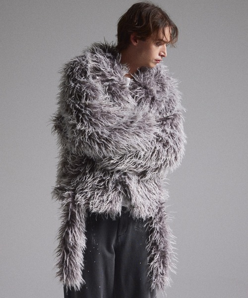 GRANCY(グランシー)の「【GRANCY】Fur Boa Riders Jacket / ファーボアライダースジャケット(ライダースジャケット・メンズ・グレー/ボルドー・M/L/S)」の13枚目の写真