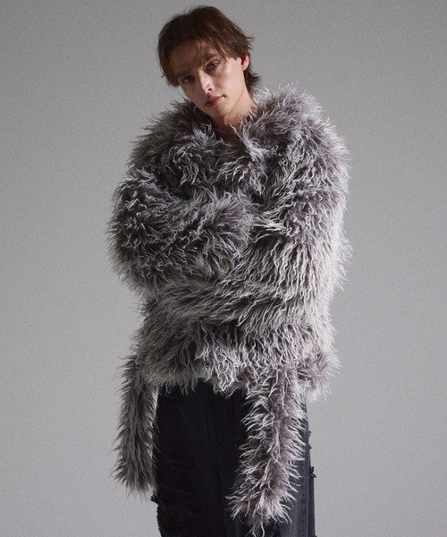 GRANCY】Fur Boa Riders Jacket / ファーボアライダースジャケット