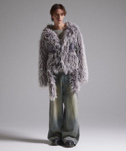 GRANCY(グランシー)の「【GRANCY】Fur Boa Riders Jacket / ファーボアライダースジャケット(ライダースジャケット・メンズ・グレー/ボルドー・M/L/S)」の17枚目の写真