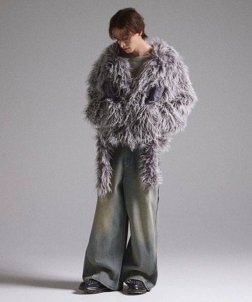 GRANCY(グランシー)の「【GRANCY】Fur Boa Riders Jacket / ファーボアライダースジャケット(ライダースジャケット・メンズ・グレー/ボルドー・M/L/S)」の18枚目の写真