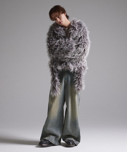 GRANCY(グランシー)の「【GRANCY】Fur Boa Riders Jacket / ファーボアライダースジャケット(ライダースジャケット・メンズ・グレー/ボルドー・M/L/S)」の20枚目の写真