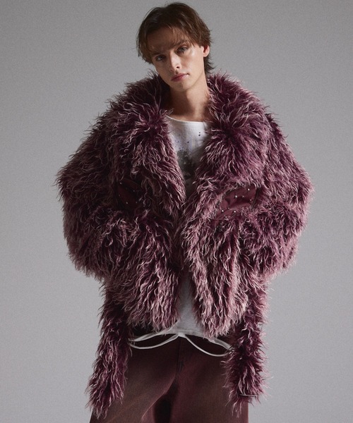 GRANCY】Fur Boa Riders Jacket / ファーボアライダースジャケット