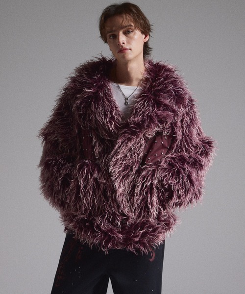 GRANCY】Fur Boa Riders Jacket / ファーボアライダースジャケット