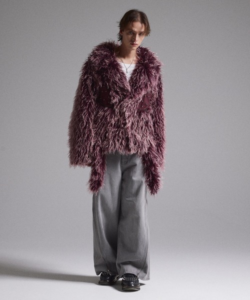 GRANCY】Fur Boa Riders Jacket / ファーボアライダースジャケット