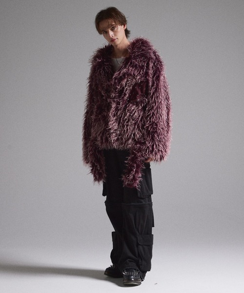 GRANCY】Fur Boa Riders Jacket / ファーボアライダースジャケット