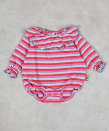 ニャンコのロンパース ボーダー ピンク PK ニャンコのロンパース