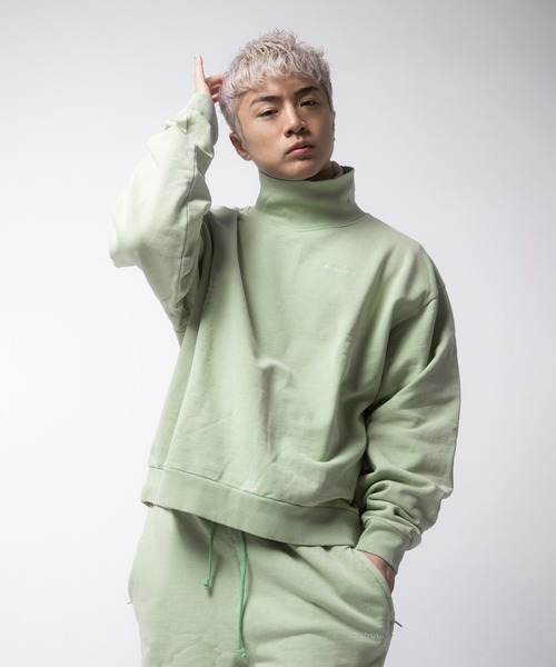 VANQUISH（ヴァンキッシュ）の「VANQUISH / ヴァンキッシュ ピグメント Dyed ハイネック スウェットシャツ（パーカー・メンズ・ブルー/グリーン/ブラック・L/M）」の3枚目の写真