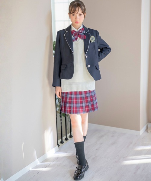 Catherine Cottage(キャサリンコテージ)の「ニットベスト付きミニ丈テーラードスーツセット(スーツセット・キッズ・ベージュ/レッド/サックスブルー・150/140/165/160)」の16枚目の写真