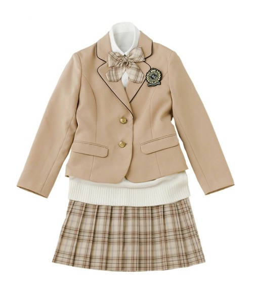 Catherine Cottage(キャサリンコテージ)の「ニットベスト付きミニ丈テーラードスーツセット(スーツセット・キッズ・ベージュ/レッド/サックスブルー・150/140/165/160)」の5枚目の写真