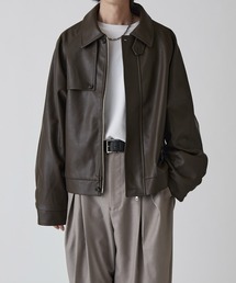 Lui's（ルイス）の「【Neucon】GUN FLAP ZIP LEATHER BLOUSON   ガンフラップZIPレザーブルゾン（ブルゾン）」